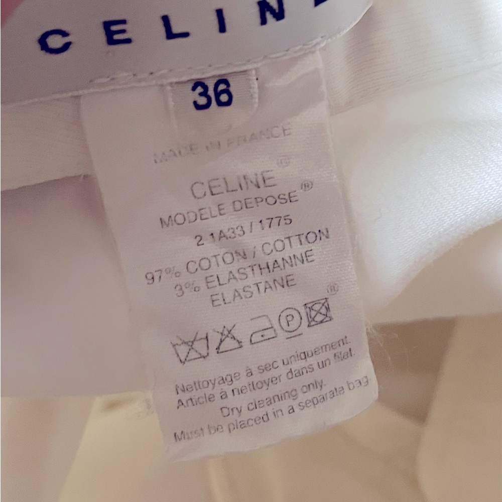 Celine cream color split leg hem cropped pants XS - Picture 8 of 13